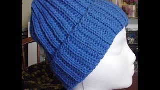 Crochet Ribbed Hat Part 1 [upl. by Brittne791]