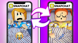 Roblox Family  Switching Night Routines With My Sister On Snapchat [upl. by Simah]