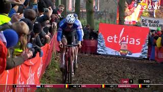 Van der Poel in EPIC Cyclocross battle with Van Aert and Pidcock  Gavere highlights [upl. by Kary]