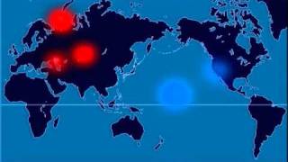 A TimeLapse Map of Every Nuclear Explosion Since 1945  by Isao Hashimoto [upl. by Naehs557]