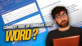 Comment faire un SOMMAIRE dans WORD  ✍️ [upl. by Odnomyar348]