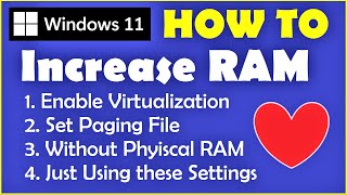 How to Increase RAM in Windows 11  No Real RAM Installation Required  Speed Up Windows 11 [upl. by Jarrell]