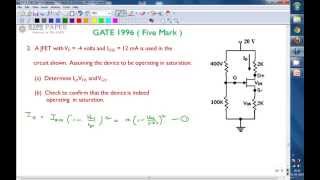 GATE 1996 ECE JFET Biasing and Q point calculation [upl. by Eiral]