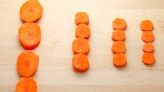 How to Cut Vegetable Rondelles  How to Cut Diagonal Slices [upl. by Fawnia541]