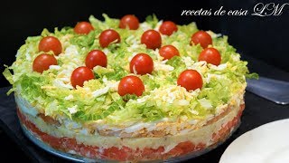 PASTEL O TARTA SALADA PARA NAVIDAD FÁCIL [upl. by Yttig]