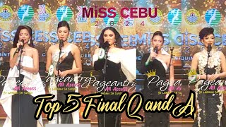 Miss Cebu 2024 Top 5 Final Q and A Round [upl. by Ratcliff]