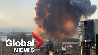 Beirut explosion Video shows new angle of the massive blast [upl. by Milas]