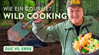 Challenge  Hühnchen im Erdloch zubereiten 💪  Wie ein Gourmet  Wild Cooking [upl. by Reel376]