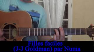 Filles faciles JeanJacques Goldman reprise guitare voix 1987 [upl. by Ahsele]