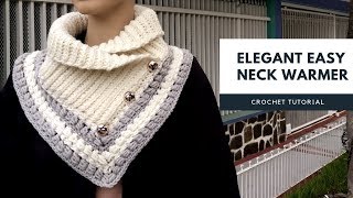 Easy Elegant Neck Warmer Crochet Tutorial 😍 [upl. by Brechtel328]