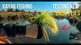 Testing out new flies forBASS  KAYAK FLY FISHING [upl. by West]