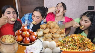 Spoon Vs Fork Vs Chopsticks Vs 3 Fingers Eating Challenge  Golgappa Chow Mein Biryani Rasgulla [upl. by Atsirk]