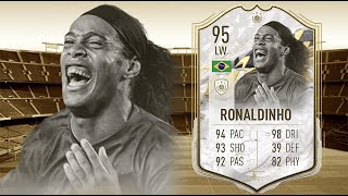 FIFA 22 RONALDINHO 95 PRIME ICON MOMENT PLAYER REVIEW I FIFA 22 ULTIMATE TEAM [upl. by Annoerb]