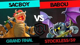 STOCKLESS 39 Grand Final  SacBoY Bowser vs Babou Meta Knight [upl. by Adnerak683]