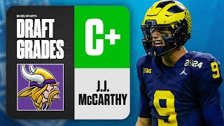 2024 NFL Draft Grades Vikings select JJ McCarthy No 10 Overall  CBS Sports [upl. by Jayme800]