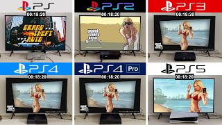 PS5 vs PS4 Pro vs PS4 vs PS3 vs PS2 vs PS1  GTA 5 [upl. by Anaylil]