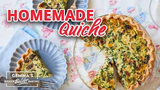 EASY Quiche Recipe with Homemade Buttermilk Pie Crust [upl. by Dolloff]