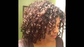 Shingling curly hair for more curl definition [upl. by Bitthia485]