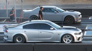 Dodge Charger Hellcat Redeye vs Dodge Challenger Scat Pack and Camaro SS [upl. by Anelav]