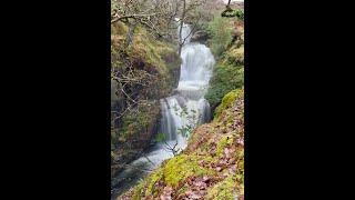 The Buchan Falls Waterfall in the Galloway Forest Park Southwest Scotland [upl. by Nnylanna370]