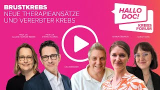 HALLO DOC Forum Brustkrebs  neue Therapieansätze und vererbter Krebs [upl. by Nomled525]