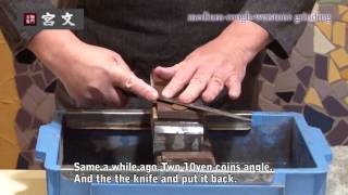 How to grind the doubleedged blade kitchen knives [upl. by Lehcir969]