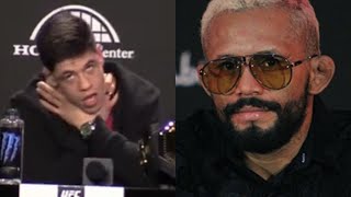 Deiveson Figueiredo tells Brandon Moreno You Throw Up and Your Weak  UFC 270 Press Conference [upl. by Ilyk197]