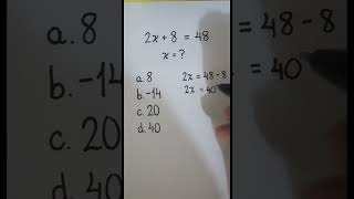 ECUACIONES DE PRIMER GRADO 1  JUCA MATH short maths viral matemática parati [upl. by Glad]