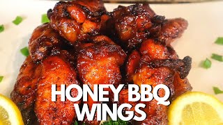 Easy Honey BBQ Chicken Wings Recipe  How To Make The Best BBQ Wings [upl. by Asir]