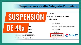 Como sacar Suspensión de Cuarta Categoría 2024  Suspensión de 4ta [upl. by Madonna]