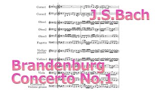 Brandenburg Concerto No 1 【Score】sheet music BWV 1046 F major [upl. by Ramar675]