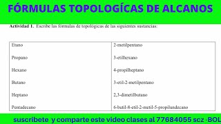 FÓRMULAS TOPOLOGICAS DE BARRAS DE ALCANOS EJERCICIOS RESUELTOS [upl. by Eads639]