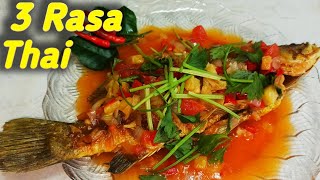 Resepi Siakap Tiga Rasa Thai  Resepikan Goreng [upl. by Einafats]