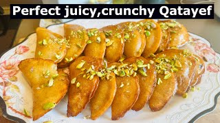 Egyptian dessert Qatayef or Atayef recipe 😍 [upl. by Iliram]