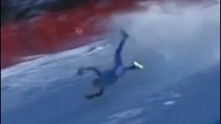 Alexis Painturault Wengen Ski Crash at 130kmh [upl. by Kral951]