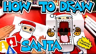 How To Draw Crazy Cookie Santa Puppet Folding Surprise [upl. by Sly]