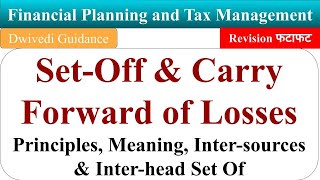 Set Off amp Carry Forward of Losses Principles Inter sources amp Inter head Setoff Financial Planning [upl. by Sirob]