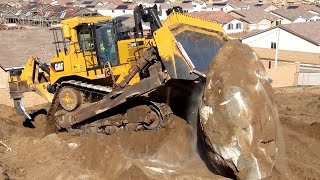 CAT D10T2 Dozer Removing Massive Rock Amazing Power [upl. by Iel]