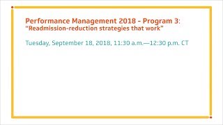 Vizient Performance Management Series Readmissionreduction strategies that work [upl. by Asik418]