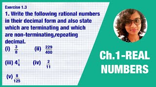 Rational numbers in decimal form amp state which are terminating amp non terminatingrepeating decimal [upl. by Beffrey]