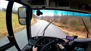 POV Driving with noisy windscreen wipers to Takvam  MAN Lions City 12 m CNG [upl. by Giselle]