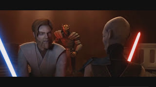 Star Wars The Clone Wars  Obi Wan amp Asajj Ventress VS Darth Maul amp Savage Opress  Latino HD [upl. by Ardell]