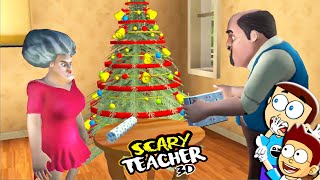 Scary Teacher 3D  Merry Poppers  Christmas update  Shiva and Kanzo Gameplay [upl. by Graaf]