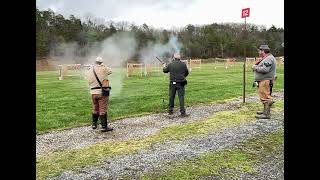 Opening smoothbore musket volley in slow motion [upl. by Aihtnamas]