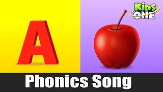 A For Apple  Phonics Song with Two Words  Learning ABC Alphabet Songs For Kids  KidsOne [upl. by Aikel]