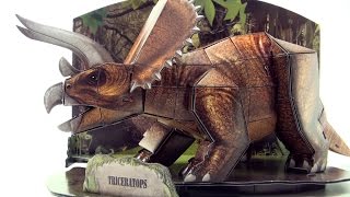 Triceratops DINO 3D Puzzle  Dinosaur model in forest scene  Build a Triceratops for kids [upl. by Elgna]