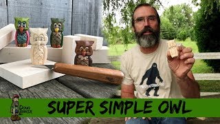 How To Carve A Simple Fast And Easy Owl With Just A Knife and Block of WoodFull Tutorial [upl. by Penelopa]