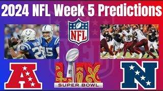 NFL 2024 Week 5 Game Predictions  NFL Predictions [upl. by Stucker]