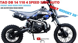 TaoTao DB 14 110cc Dirt Bike Review In Blue [upl. by Morentz]