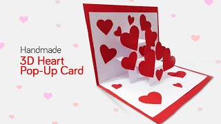 Easy DIY 3D Heart Pop up Card ❤ Handmade Valentine’s Day Gift Idea [upl. by Lauzon]